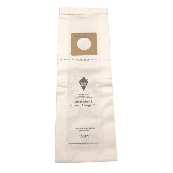 Tough Guy Vacuum Bag, 2-ply, Paper Bag, 10 PK - 10G172