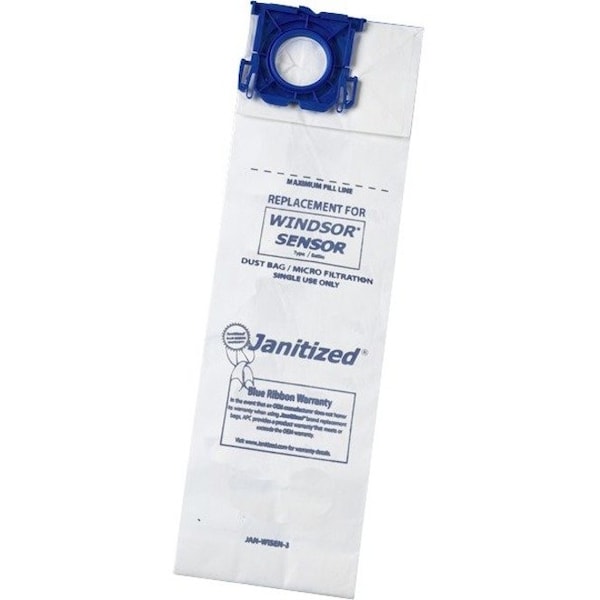 Janitized Filter Bag, For Windsor Sensor/S2/XP, PK10, 3-Ply, Micro Filter, 10 PK - JAN-WISEN-3(10)