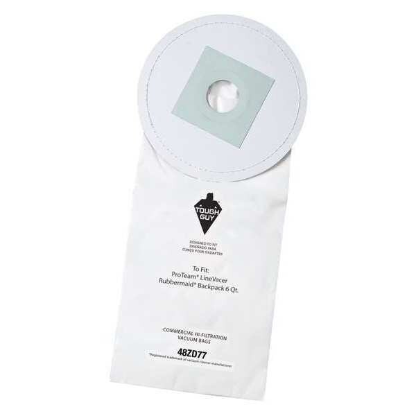 Tough Guy Vacuum Bag, 2-ply, Paper Bag, 10 PK - 48ZD77
