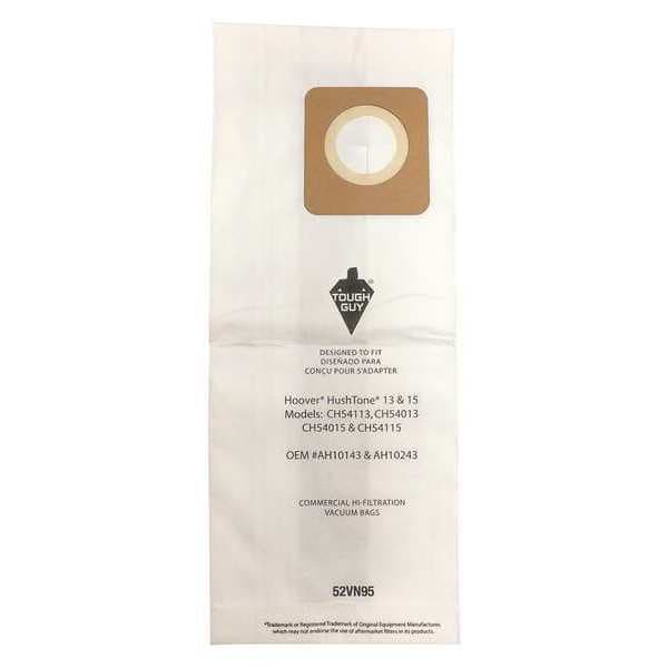 Tough Guy Vacuum Bag, 2-ply, Paper Bag, 10 PK - 52VN95