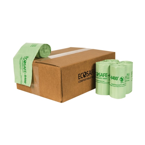 Ecosafe 18.25X25 in. Compostable Bin Liner, 0.6 Mil, 480Pk - HB1825-6