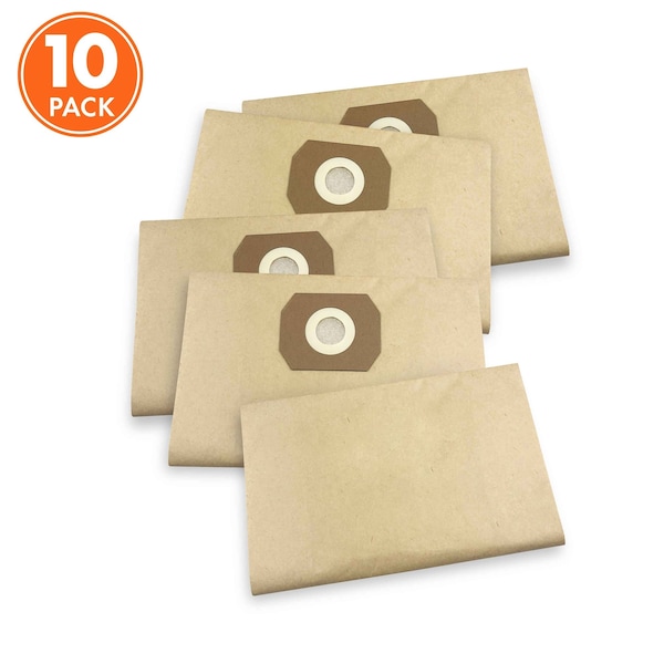 Sun Joe Universal Replacement Paper Filter Bag for SWD5000 Wet / Dry Vacuum and Others | 10 Pack - SWD-5GB-10PK