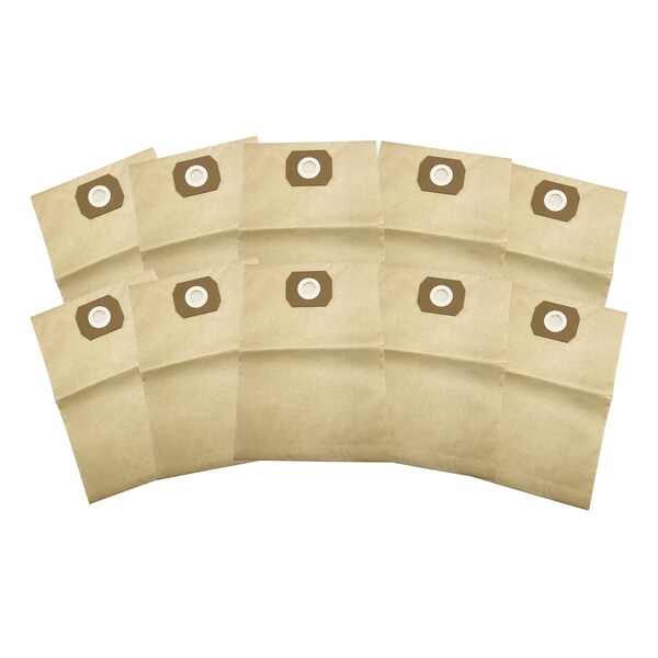 Sun Joe Universal Replacement Paper Filter Bag for SWD5000 Wet / Dry Vacuum and Others | 10 Pack - SWD-5GB-10PK