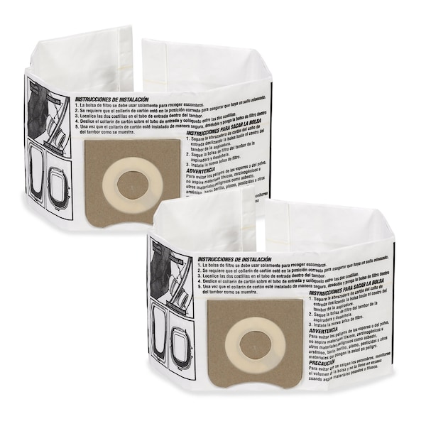 Workshop Wet/Dry Vacs 2pk Fine Dust Vac Collection Bags for 3-4 Gal. Wet/Dry Shop Vacuums, 2PK - WS32045F