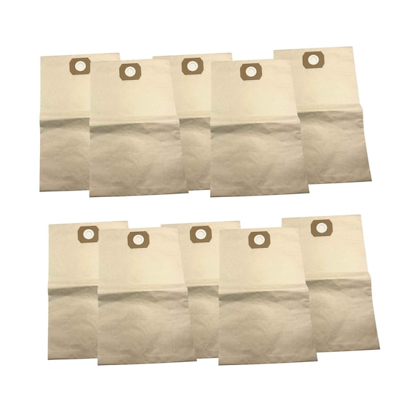 Sun Joe Universal Replacement Paper Filter Bag for SWD16000 Wet / Dry Vacuum and Others | 10 Pack - SWD-16GB-10PK