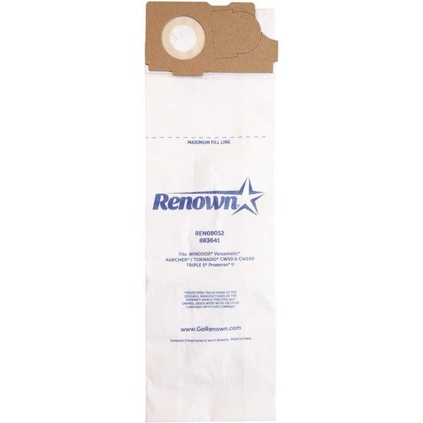 Renown Vacuum Bag for Windsor Versamatic Equivalent to 2003, 10PK - REN08052