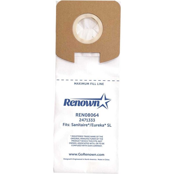 Renown Vacuum Bag for Eureka SL S782 SC785 Sanitaire LightweightsEquivalent to 61122 61125 61125A, 3PK - PAP703