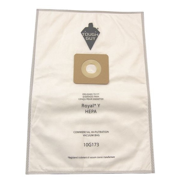 Tough Guy Vacuum Bag, 5-Ply, Synthetic HEPA Filter Bag, 10 PK - 10G173