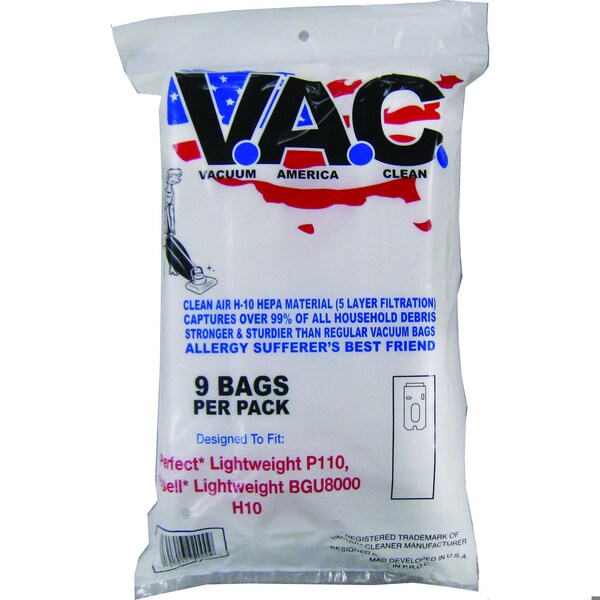 Vacuum America Clean Bissell Lightweight BGU8000, BGU8500, Perfect Lightweight P109, P110, H-10 HEPA Filtration, 9PK - VAC 31