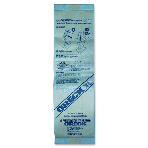 Oreck XL Upright Single-wall Filtration Bags, 25 PK - ORKPK800025