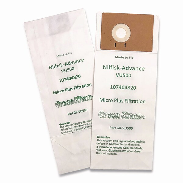 Green Klean Replacement Vacuum Bags, Fits Advance VU500, 10PK - GK-VU500-P