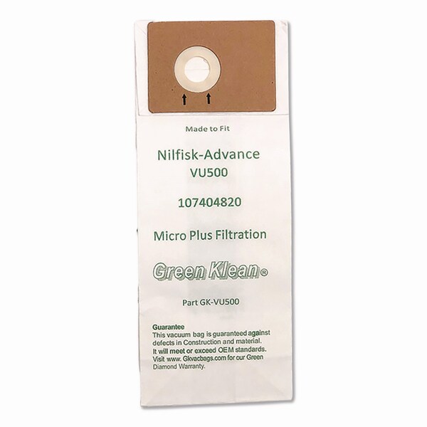 Green Klean Replacement Vacuum Bags, Fits Advance VU500, 10PK - GK-VU500-P