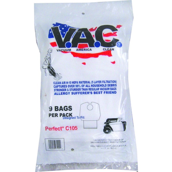 Vacuum America Clean Perfect C105 H-10 HEPA Filtration, 9PK - VAC 4