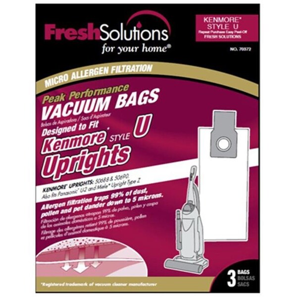 Elco Laboratories Elco Laboratories 70372 Kenmore U Style Vacuum Bag; 3 Pack - 171443