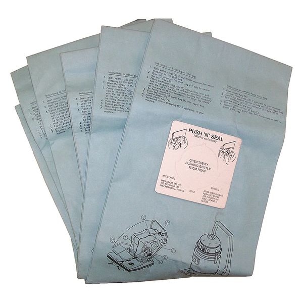 Bissell Commercial Vacuum Bag, Paper, Cloth Filter, 5 PK - 332844