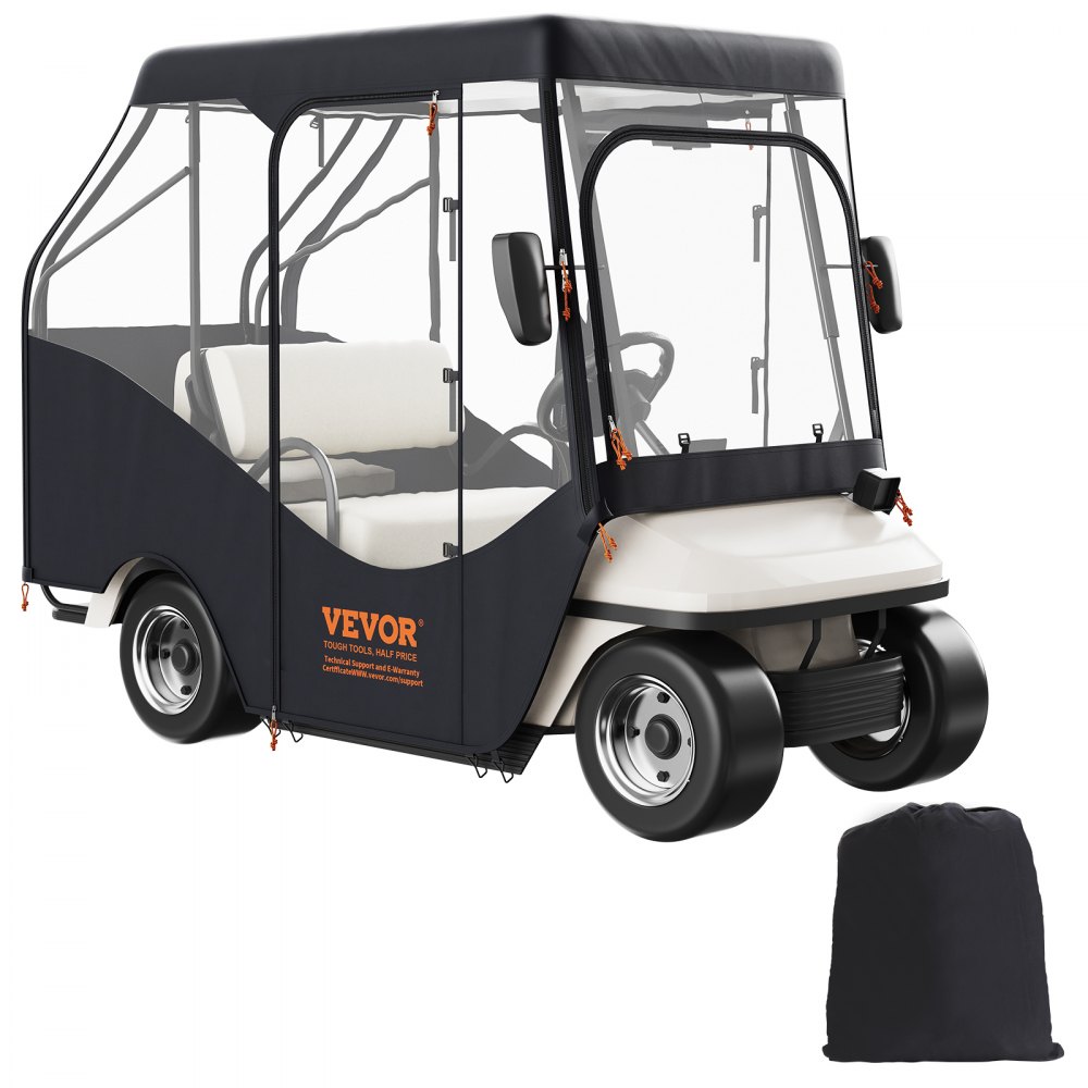 VEVOR Golf Cart Enclosure, 600D Polyester Driving Enclosure with 4-Sided Transparent Windows, 4 Passenger Club Car Covers Universal Fits for Most Brand Carts, Sunproof and Dustproof Outdoor Cart Cover - KSHGEFCZGMDJE2CL3V0