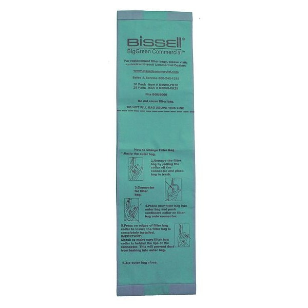 Bissell Commercial Vacuum Bag, 25 PK - U8000-PK25