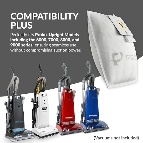 Prolux 10 pack of HEPA bags for the  6000 / 7000 / 8000 / 9000 Series Upright Vacuum Cleaners - PL67-1