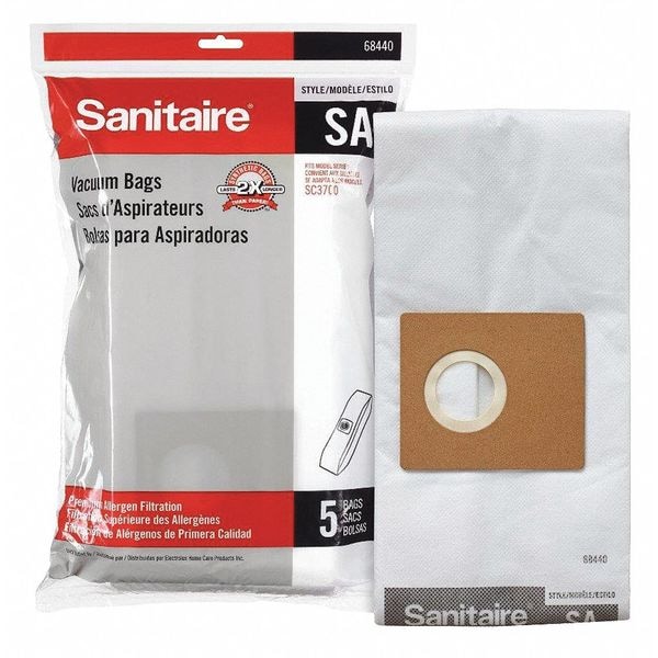 Sanitaire Bag, Allergen, 2" L x 10-9/64" W, Paper, PK5 - 6844010