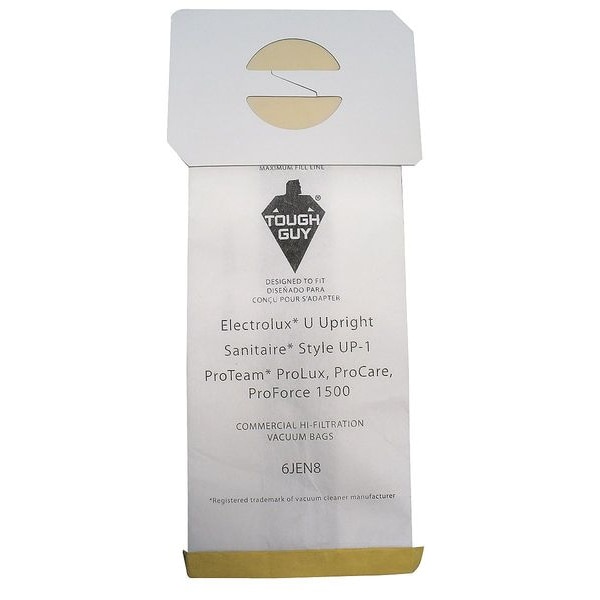 Tough Guy Vacuum Bag, 2-ply, Paper Bag, 10 PK - 6JEN8