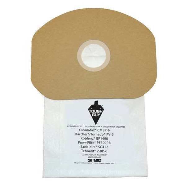 Tough Guy Vacuum Bag, 2-ply, Paper Bag, 10 PK - 20TM82