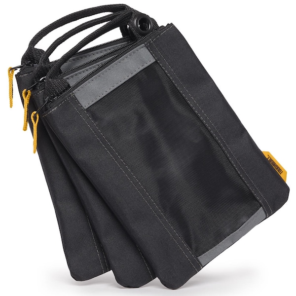 Toughbuilt ToughBuilt 6.89 in. W X 9.29 in. H Polyester Fastener Bag Black/Gray 3 pc - TB-94-M-3-2BES