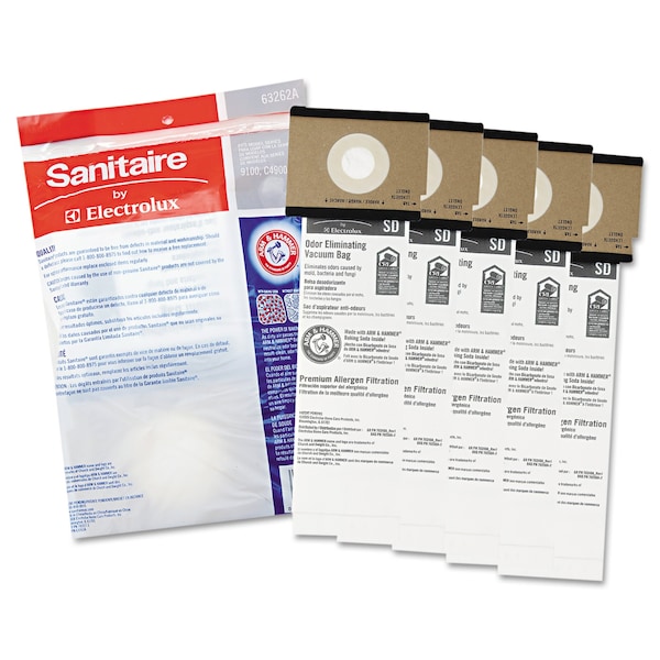 Sanitaire SD Premium Allergen Vacuum Bags for SC9100 Series, PK50 - EUR 63262-10