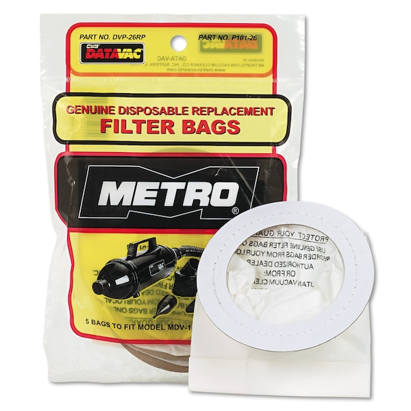 Datavac Replacement Bags for Handheld Steel Vacuum/Blower, PK5 - 120-516620