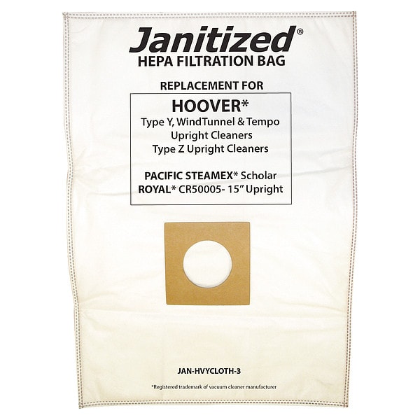 Janitized Vacuum Bag, 3 PK - HOOVER HEPA Y VACUUM BAG
