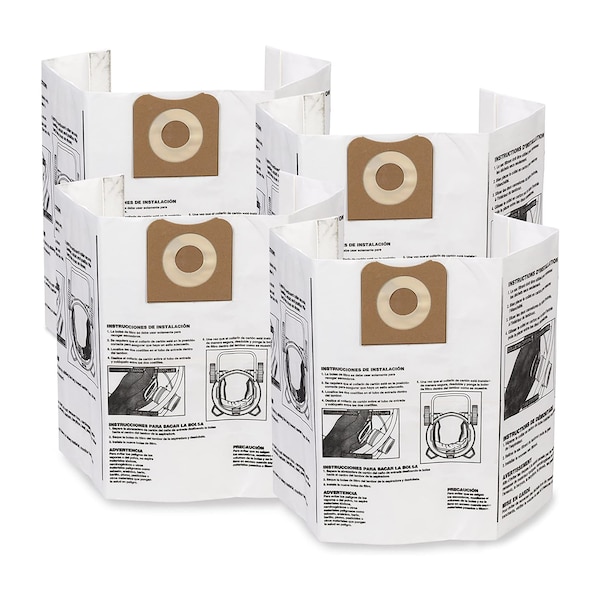 Workshop Wet/Dry Vacs 4pk Fine Dust Vac Collection Bags for 12-16 Gal. Wet/Dry Shop Vacuum, 4PK - WS32200F2