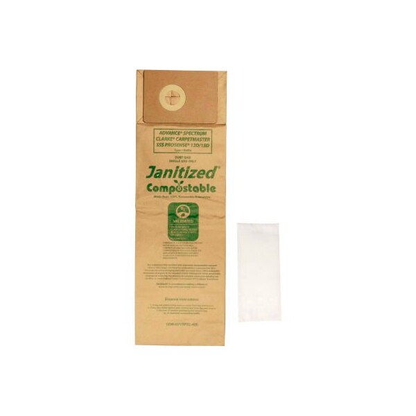 Apc Filtration Triple S Compostable Vacuum Bag for Triple S Prosense 12D/15D CarpetMaster - COM-ADVSPEC-4(5)**