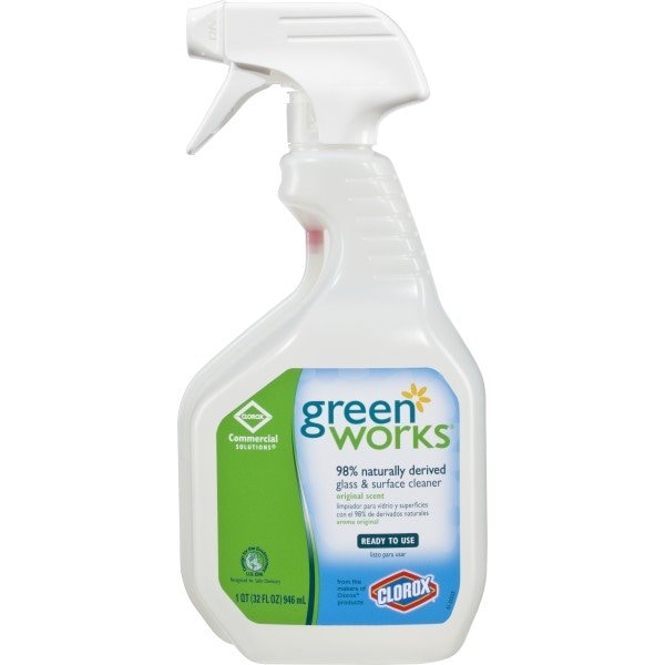 Clorox 00459 Green Works Glass & Surface Cleaner 32 oz. Spray Original, 12PK - 459