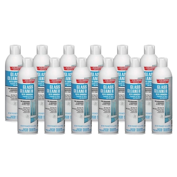 Chase Products Champion Sprayon Glass Cleaner with Ammonia net 19 oz. Case: 12 cans., 12PK - 5151