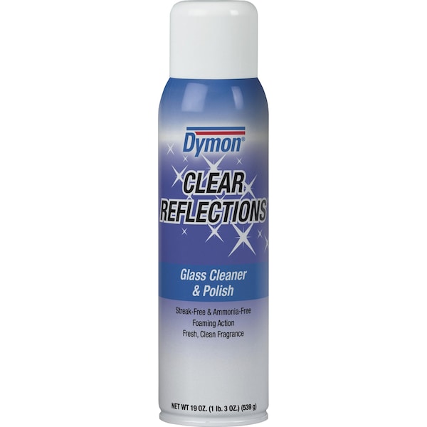 Dymon Foam Glass Cleaner, 20 oz., White, Floral, Aerosol Can, 12 PK - 38520