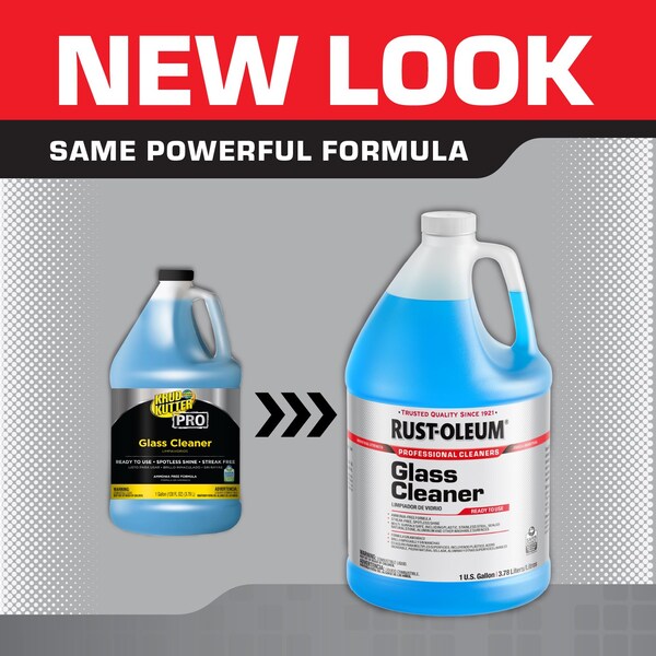 Rust-Oleum Professional Cleaners Liquid Glass Cleaner, 1 gal, Blue, Mild, Bottle, 4 PK - 352243