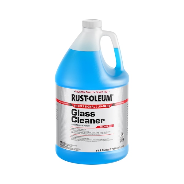 Rust-Oleum Professional Cleaners Liquid Glass Cleaner, 1 gal, Blue, Mild, Bottle, 4 PK - 352243