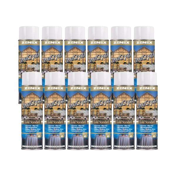 Zenex ZenaCrystal Glass Cleaner - Non Ammoniated Streakproof net 19 oz., 12PK - 495215