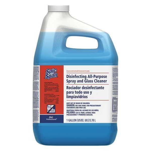 Spic And Span Liquid Glass Cleaner, 1 gal., Clear Blue, Unscented, Jug, 2 PK - 32538