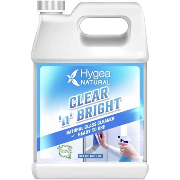 Hygea Natural Clear 'n' Bright  Natural Glass Cleaner Ready to Use Gallon - HN-4055