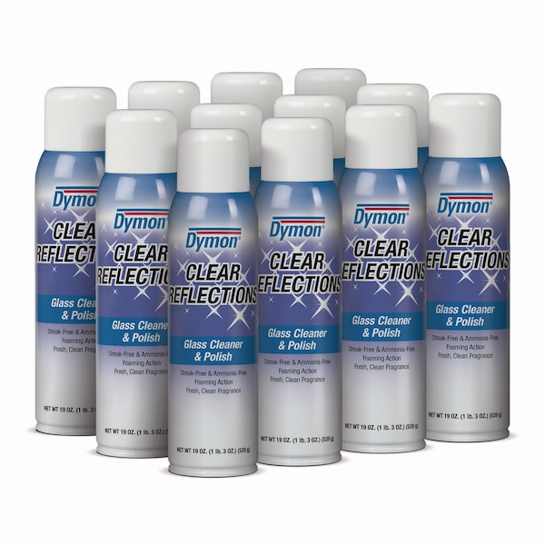 Dymon Liquid Glass Cleaner, Clear, Neutral, Aerosol Can, 12 PK - 38520