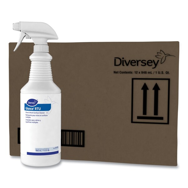 Diversey Glance Glass and Multi-Surface Cleaner, Original, 32oz Spray Bottle - 4705