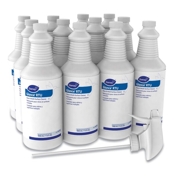 Diversey Glance Glass and Multi-Surface Cleaner, Original, 32oz Spray Bottle - 4705