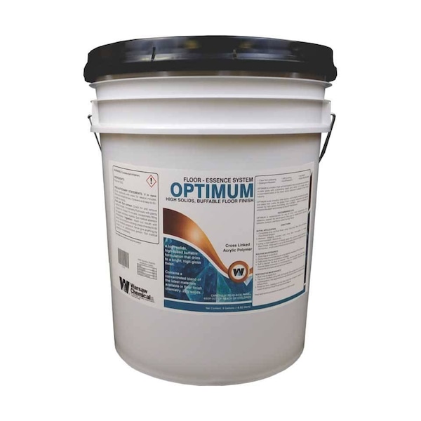 Warsaw Chemical Optimum, High Solids, Buffable Floor Finish 20% solids, Clean, 5-Gallon  pail - 61007-0000005