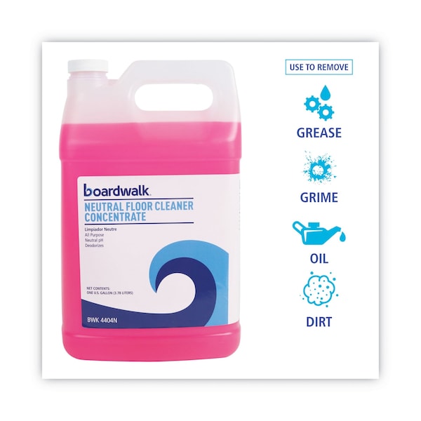 Boardwalk Neutral Floor Cleaner Concentrate, Lemon Scent, 1 gal Bottle, PK4 - 570600-41ESSN