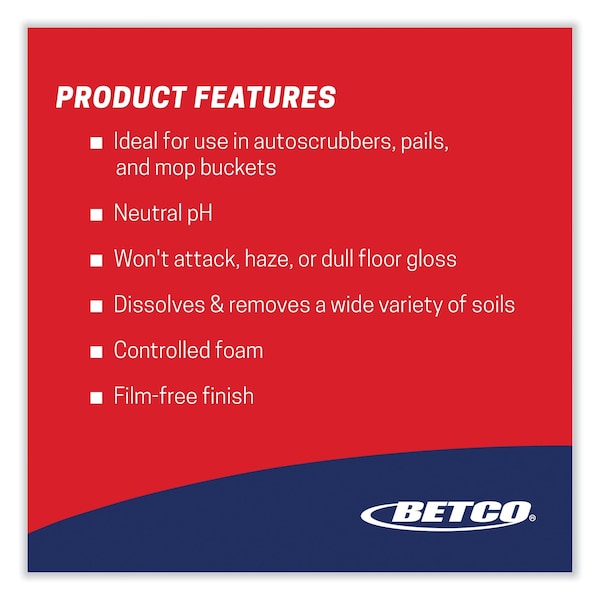 Betco pH7 Floor Cleaner, Lemon Scent, 5 gal Bag-in-Box - 138B500