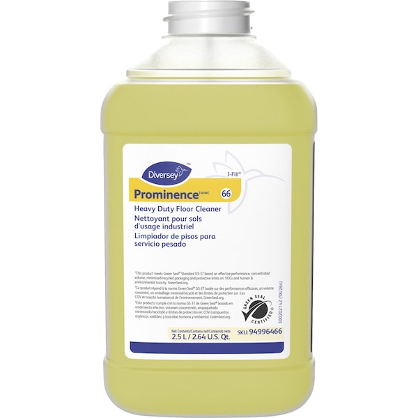 Diversey Floor Cleaner, Hvy-Dty, Pro, No-Rinse, Citrus, 2.5L, YW, PK 2 - DVO94996466