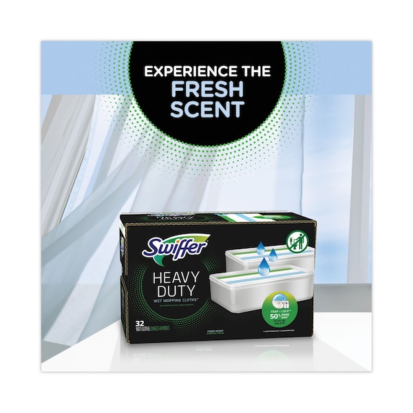 Swiffer Heavy-Duty Wet Refill Cloths, 10 x 8, Open Window Fresh, 20 Cloths, 6PK - 76472