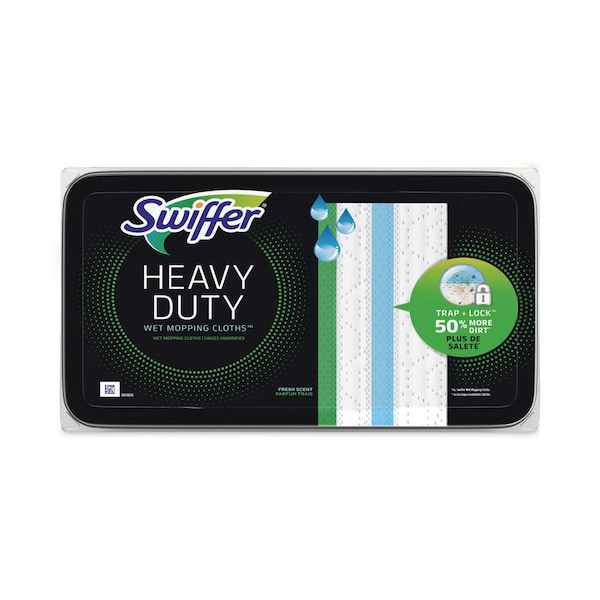 Swiffer Heavy-Duty Wet Refill Cloths, 10 x 8, Open Window Fresh, 20 Cloths, 6PK - 76472