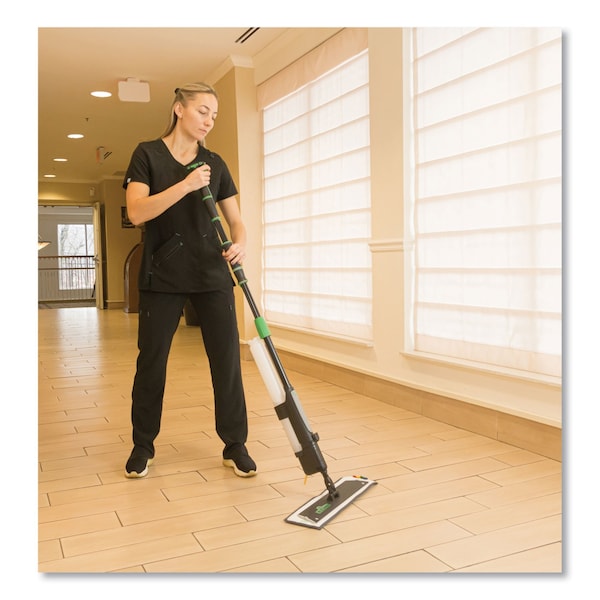 Unger Excella Floor Cleaning Kit, 20 in. Gray Microfiber Head, 48 in. to 65 in. Black/Green Handle - UNGEFKT8