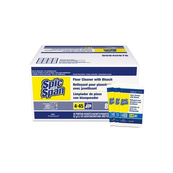 Procter & Gamble Spic And Span Floor Cleaner with Bleach, 2.2 oz. Pack, 45 Packs - 02010 - PGC 02010